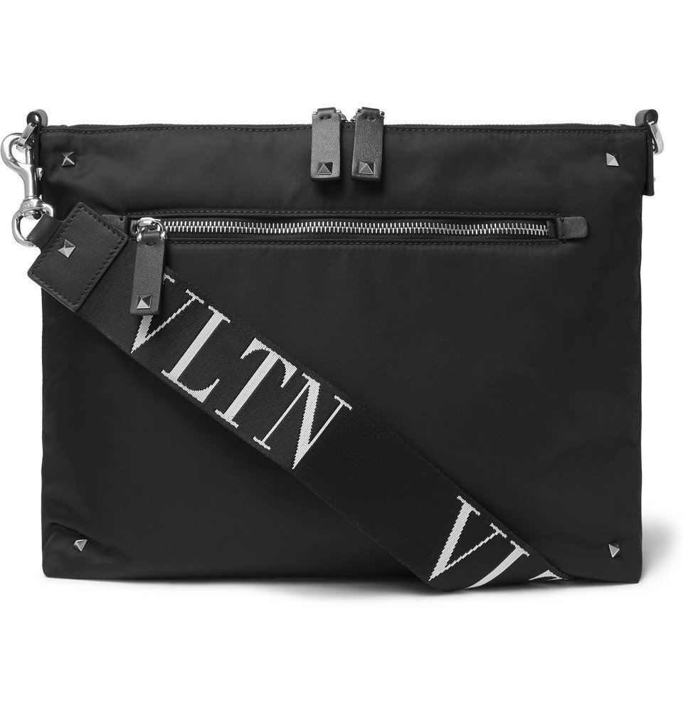 Valentino - Valentino Garavani Leather-Trimmed Shell Belt Bag - Men - Black  Valentino Garavani