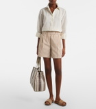 Brunello Cucinelli Monili Medium striped raffia tote bag
