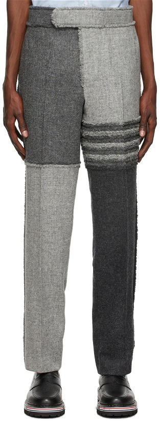 Photo: Thom Browne Wool 4-Bar Frayed Trousers