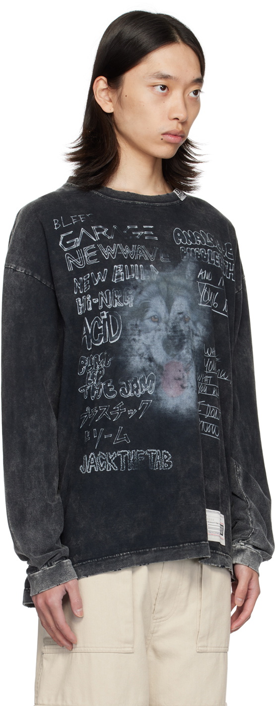Maison MIHARA YASUHIRO Black Dog Long Sleeve T-Shirt Maison MIHARA 
