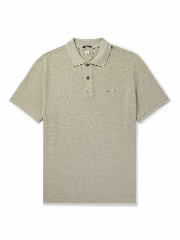 Photo: C.P. Company - Slim-Fit Logo-Embroidered Cotton-Piqué Polo Shirt - Green