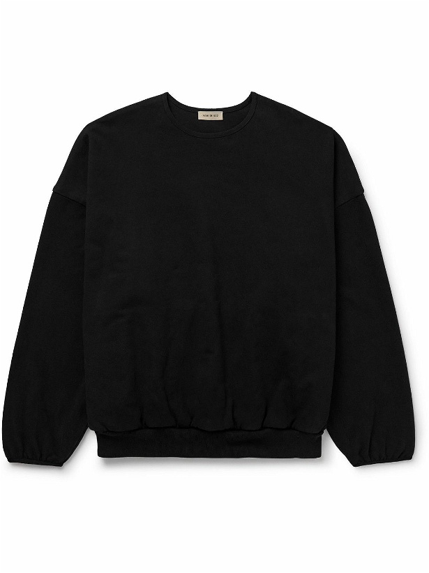 Photo: Fear of God - Logo-Appliquéd Cotton-Jersey Sweatshirt - Black