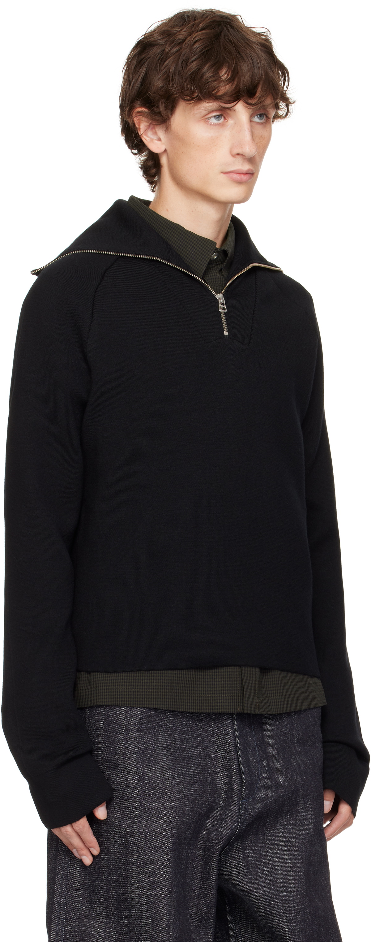 Omar Afridi Black Knitted Drivers Sweatshirt