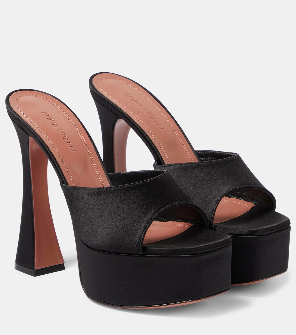 【関税込み】Amina Muaddi ブラウン Dalida ヒールサンダル Amina Muaddi - Dalida leather platform sandals