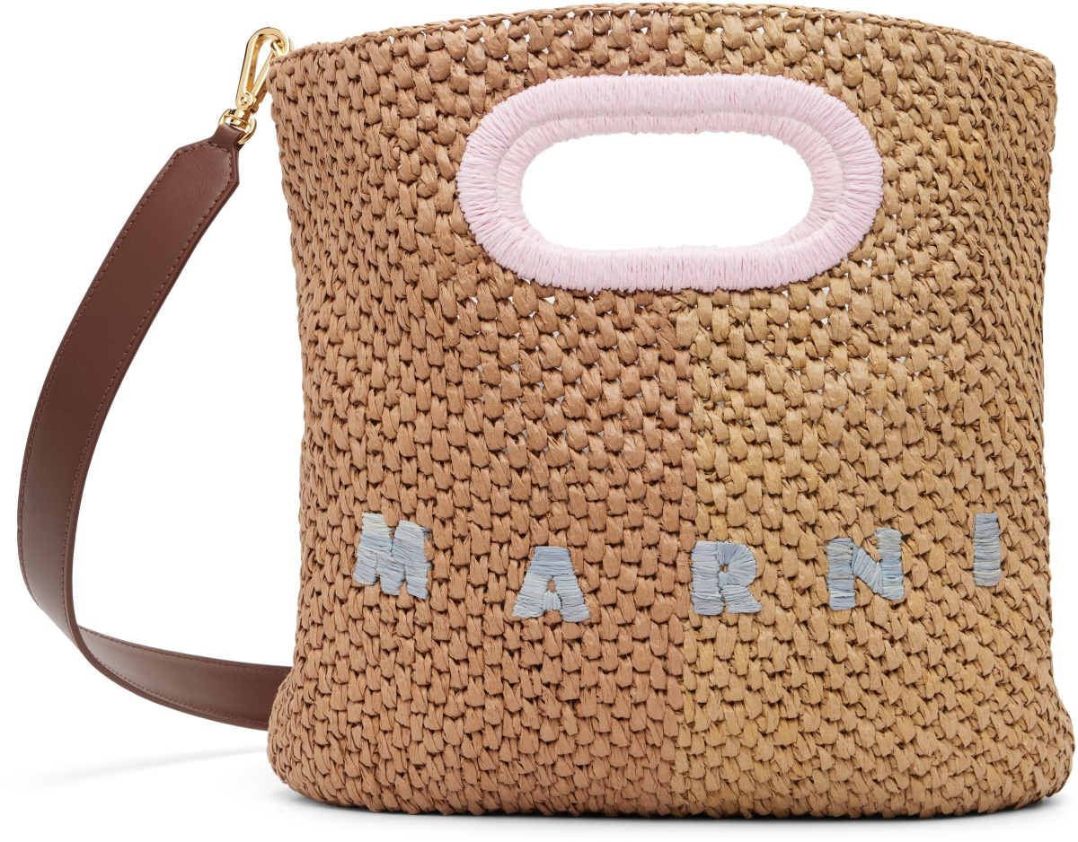 Marni Brown Paper Raffia Seaside Bag