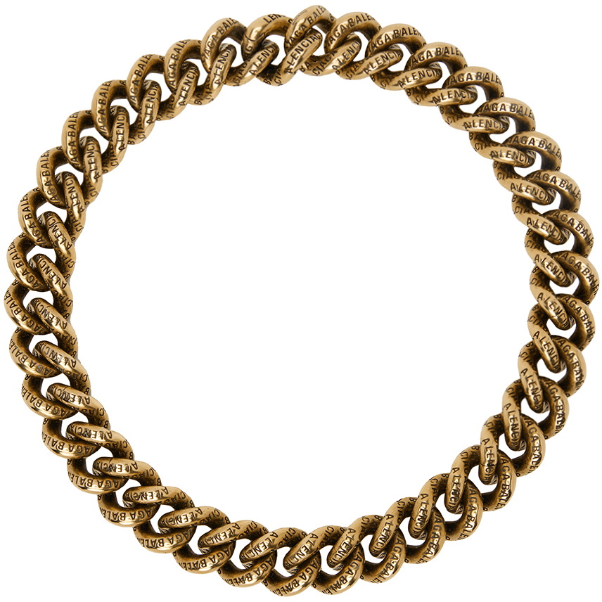 Balenciaga Gold Logo Necklace Balenciaga