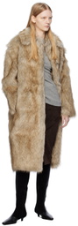 TOTEME Beige Vented Faux-Fur Coat