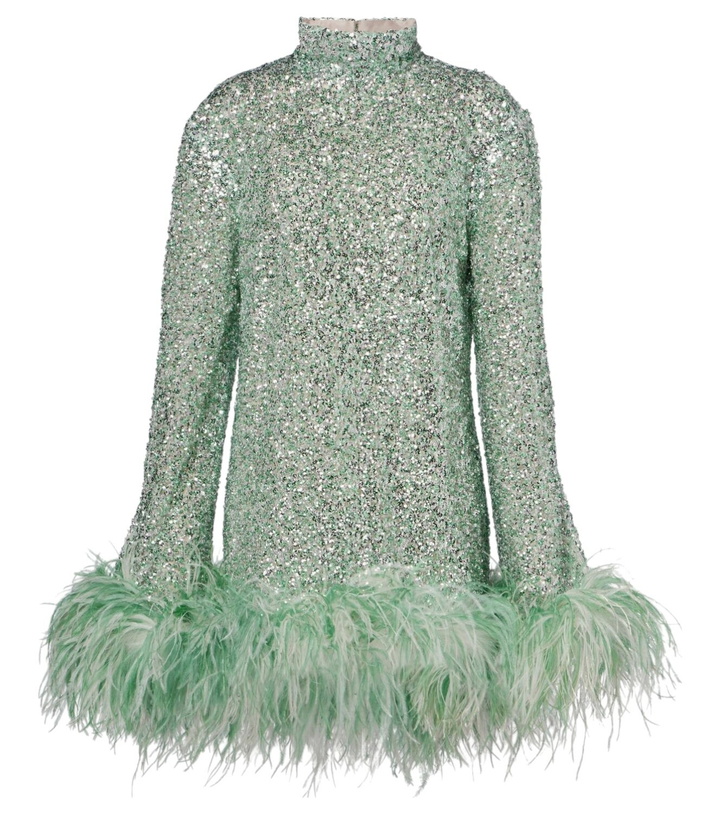 Photo: Taller Marmo Gina sequined feather-trimmed minidress