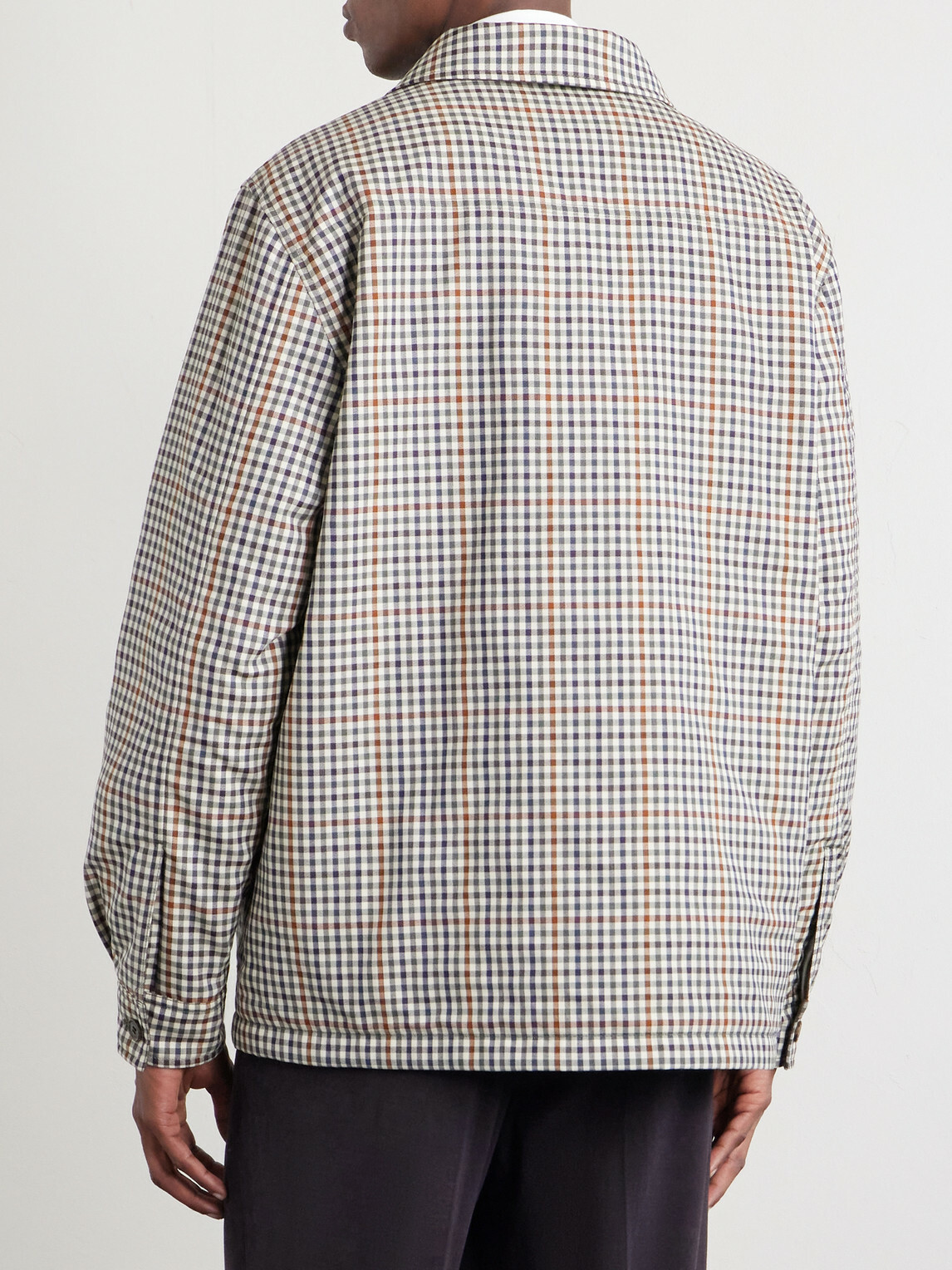 Dunhill - Reversible Padded Checked Wool Overshirt - Brown