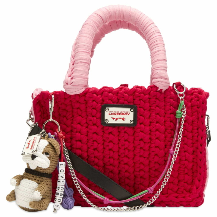 Photo: Charles Jeffrey Loverboy Women's Bulldog Charm Bucket Bag in Red/Pink 