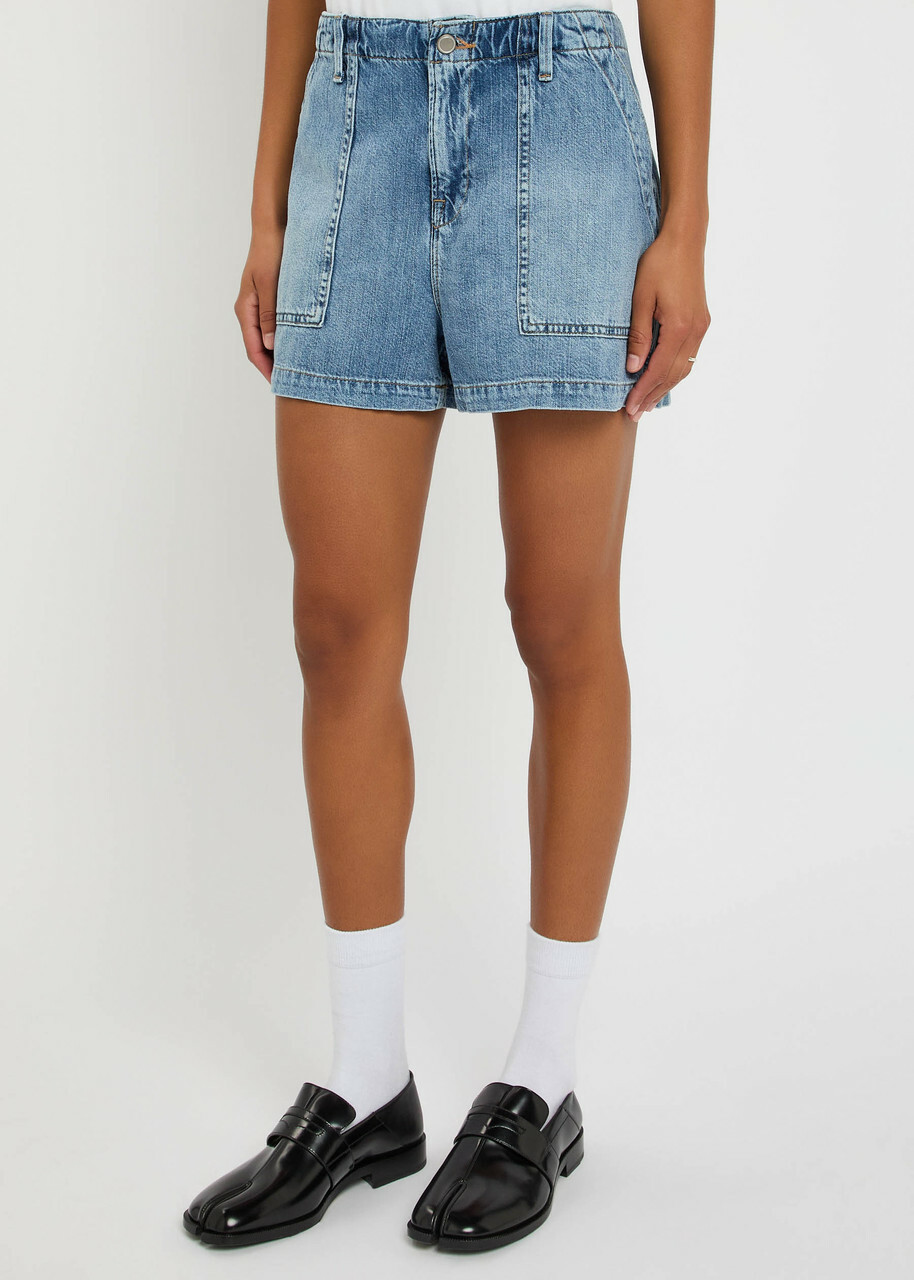 Good American Lite Denim Shorts Indigo
