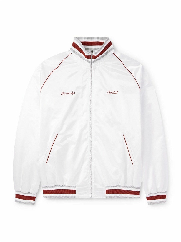 Photo: Givenchy - Logo-Embroidered Satin-Twill Track Jacket - White