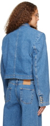 Magda Butrym Blue Cropped Denim Jacket