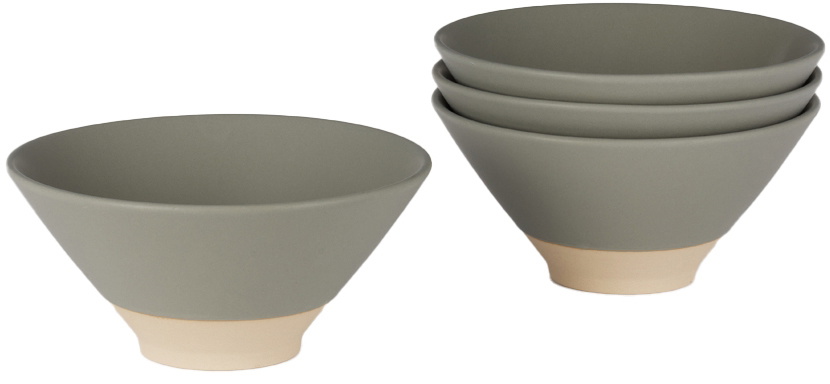 Lineage Ceramics Gray Ramen Bowl, 4 pcs