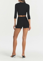 Skims High-waisted Knit Shorts Black