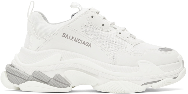 Photo: Balenciaga White & Grey Triple S Sneakers