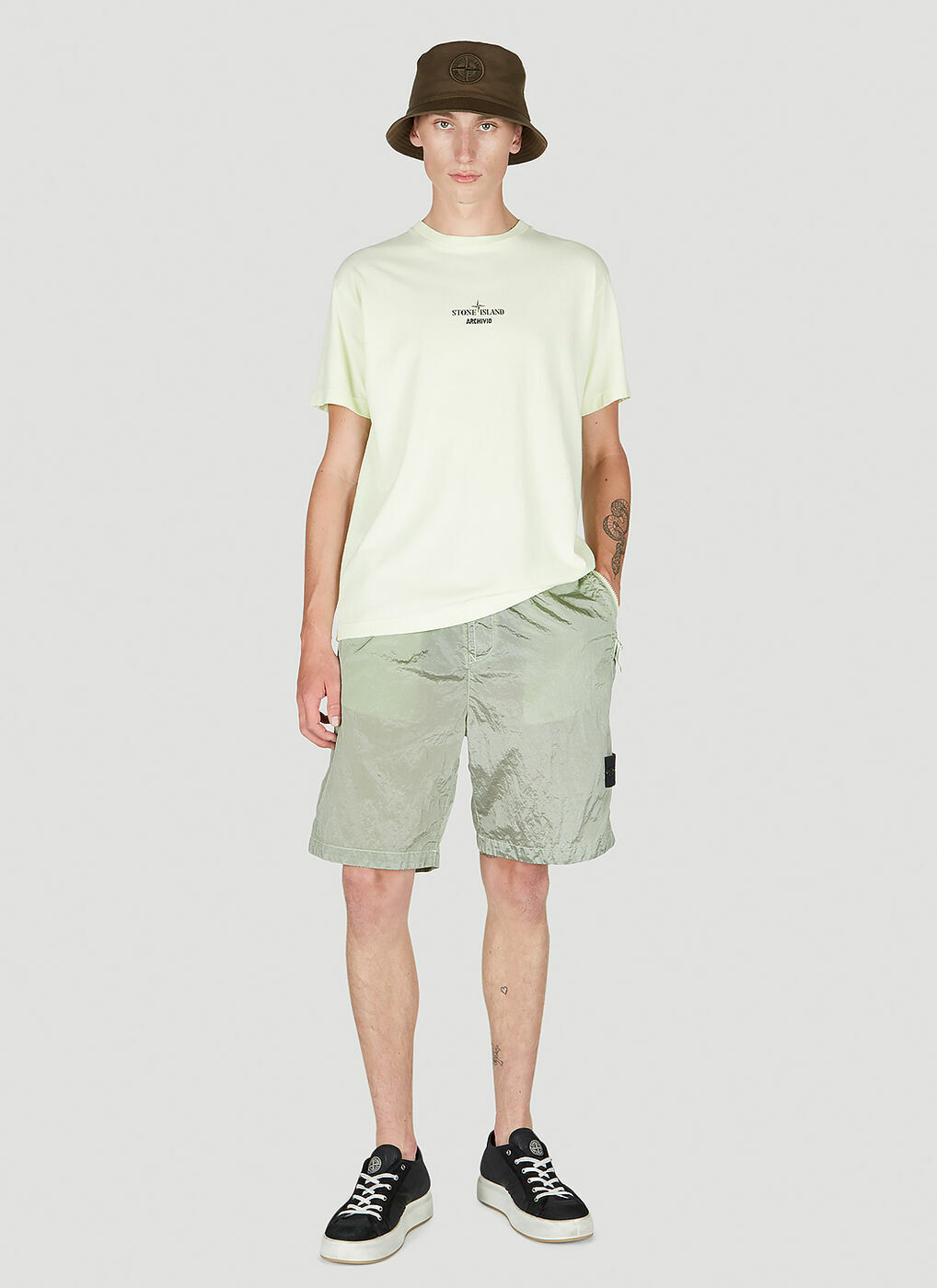 Stone Island - Graphic Print T-Shirt in Light Green Stone Island