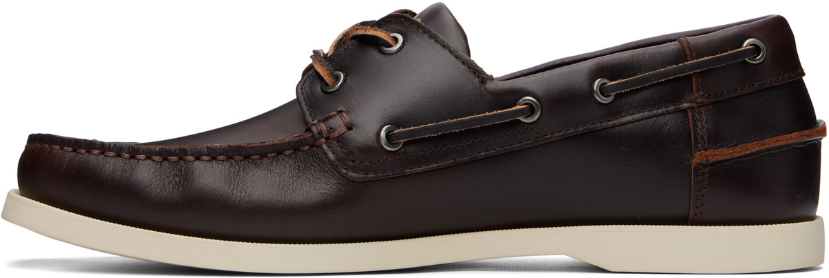 Hugo Brown Leather Lacing Detail Boat Shoes
