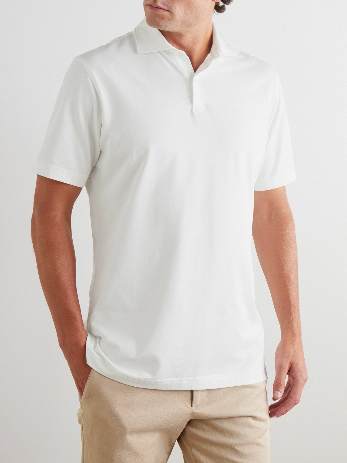 Peter Millar - Albatross Pima Cotton-Blend Piqué Polo Shirt - White