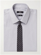 HUGO BOSS - Slim-Fit Pinstriped Cotton-Blend Poplin Shirt - Black