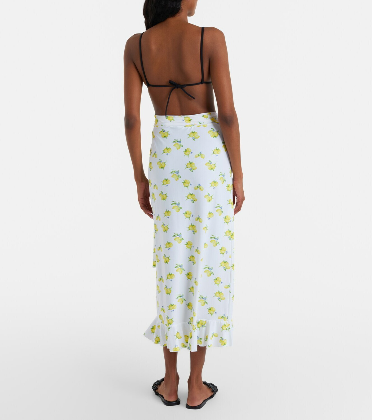 Melissa Odabash Printed ruffled wrap skirt