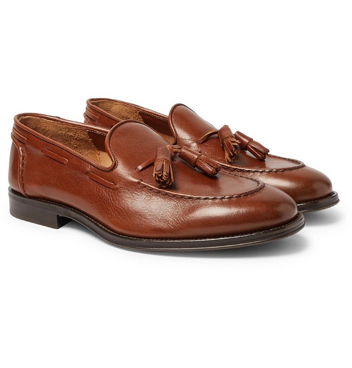 Photo: Brunello Cucinelli - Full-Grain Leather Tasselled Loafers - Men - Tan