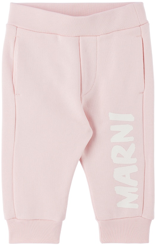 Photo: Marni Baby Pink Logo Track Pants