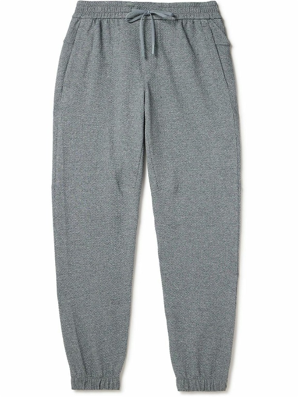 Photo: Lululemon - Straight-Leg Double-Knit Textured Cotton-Blend Jersey Sweatpants - Gray