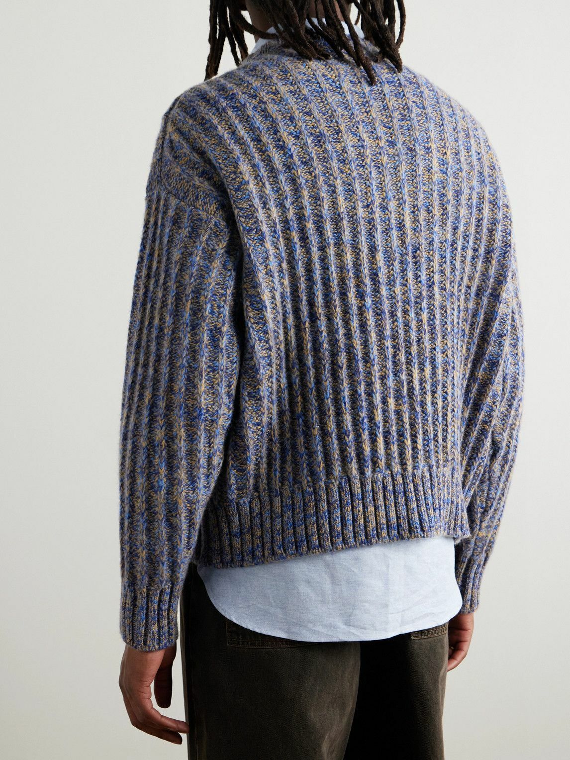 Federico Curradi - Vela Ribbed Wool and Cashmere-Blend Sweater - Blue