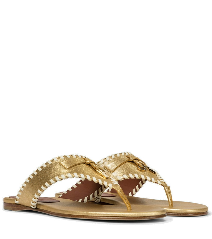 Photo: Loro Piana - Jovis metallic leather thong sandals