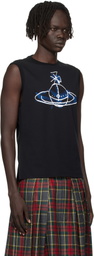 Vivienne Westwood Black Drawn Orb Muscle Tank Top