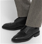 Kingsman - George Cleverley Cap-Toe Pebble-Grain Leather Boots - Black