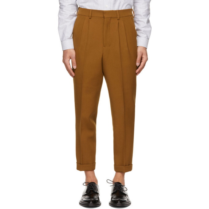 Photo: AMI Alexandre Mattiussi Brown Carrot Fit Trousers