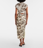 Ganni Printed organza wrap skirt
