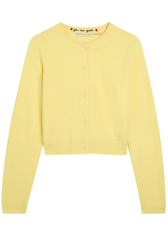 Photo: Alice + Olivia Dollie Cashmere-blend Cardigan Yellow