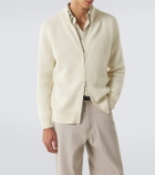Lardini Ribbed-knit wool and cashmere zip-up cardigan