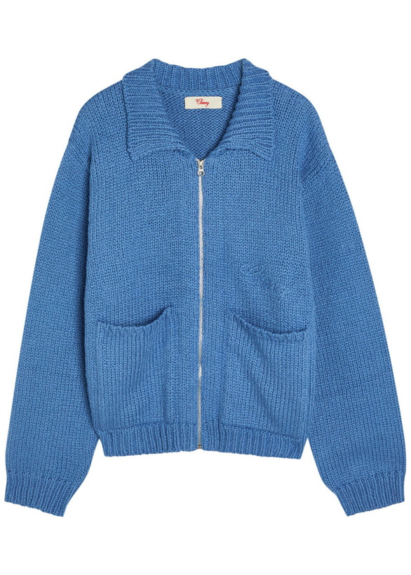 Photo: Cherry Los Angeles 5 Star Logo-intarsia Cotton Cardigan Blue