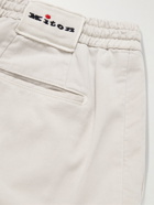 Kiton - Tapered Stretch Lyocell and Cotton-Blend Twill Trousers - White