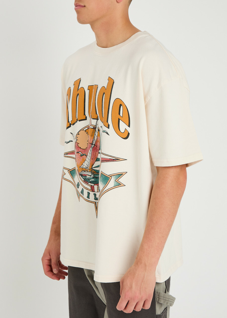 Rhude Port De Rhude Printed Cotton T-shirt White Rhude