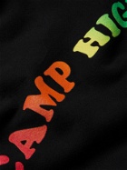 CAMP HIGH - Counselor Logo-Print Tie-Dyed Loopback Cotton-Jersey Hoodie - Black