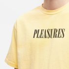 Pleasures Men's Spray Treated Heavyweight T-Shirt in Yellow