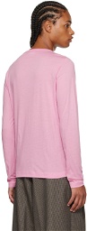Dries Van Noten Pink Crewneck Long Sleeve T-Shirt