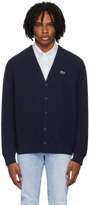 Photo: Lacoste Navy Relaxed-Fit Cardigan