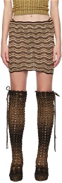 Isa Boulder SSENSE Exclusive Beige & Brown Miniskirt