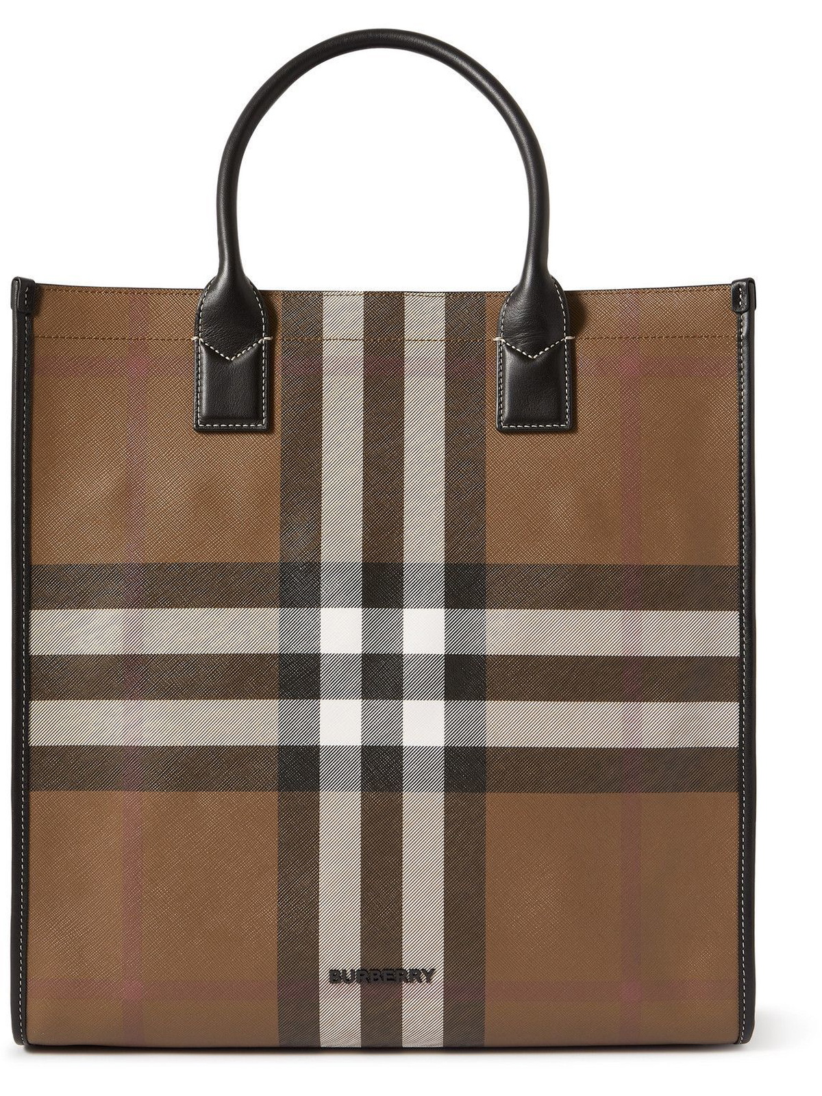 Burberry - Men - Leather-trimmed Printed Coated-canvas Pouch Brown