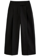 Esse Studios Juna Cropped Wide-leg Cotton Trousers Black