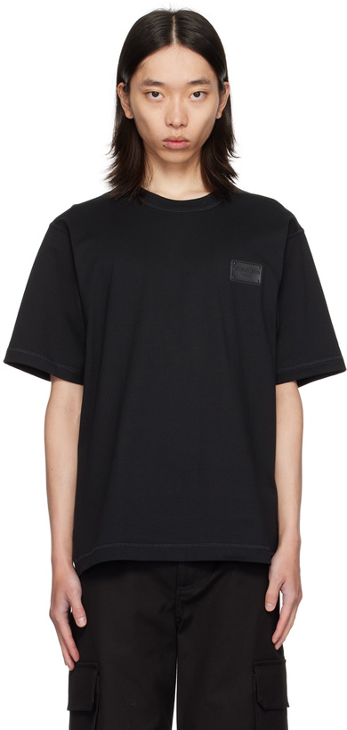Photo: Dolce&Gabbana Black Branded Tag T-Shirt