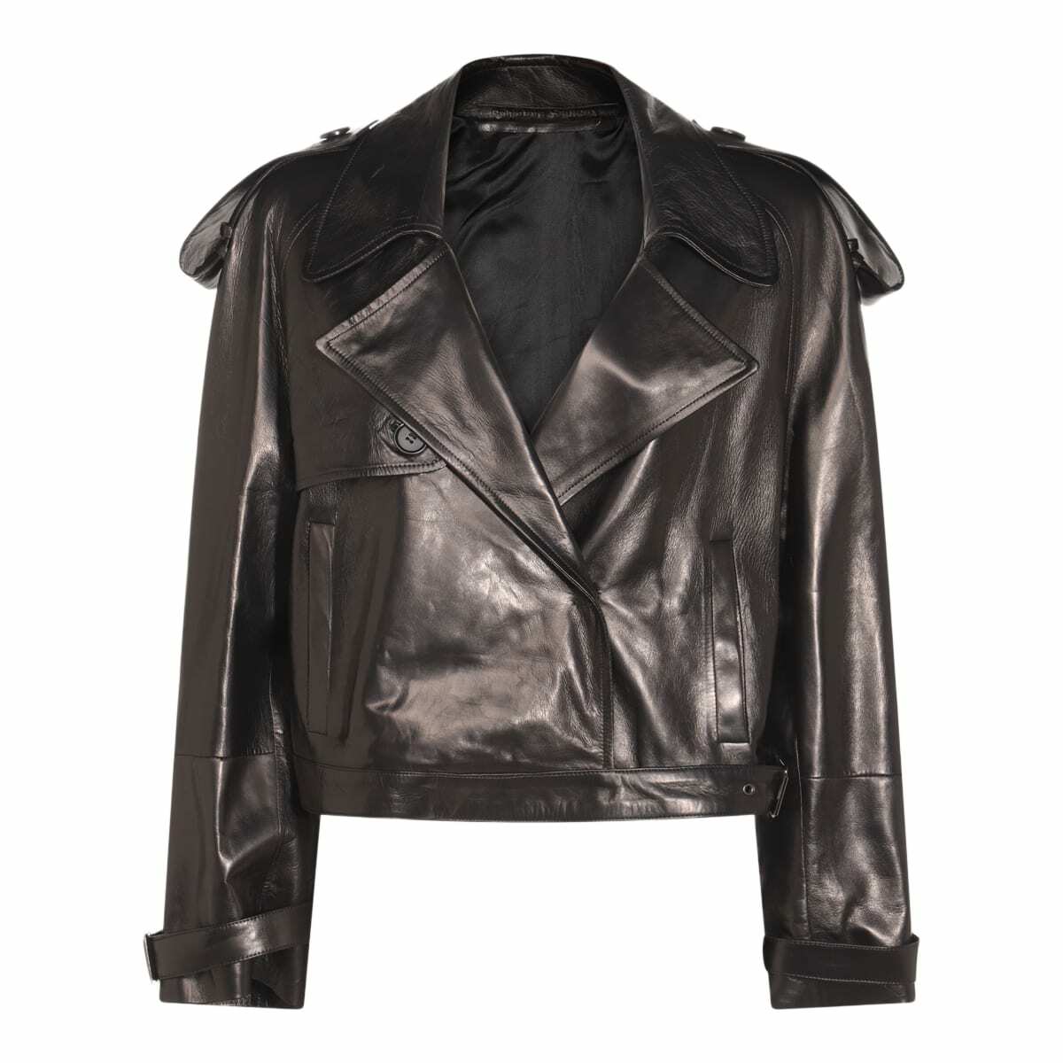 Salvatore Santoro Black Leather Casual Jacket