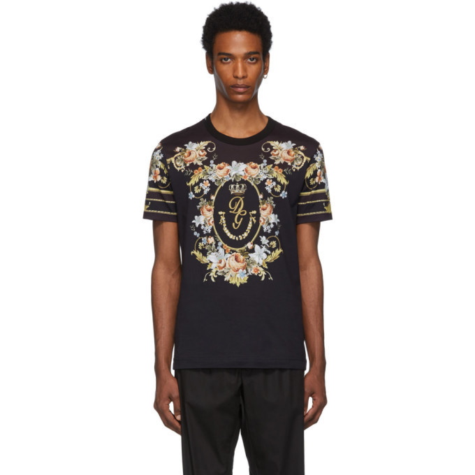 Photo: Dolce and Gabbana Black Floral T-Shirt