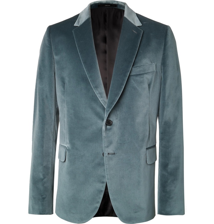 Photo: Paul Smith - Cotton-Velvet Tuxedo Jacket - Gray